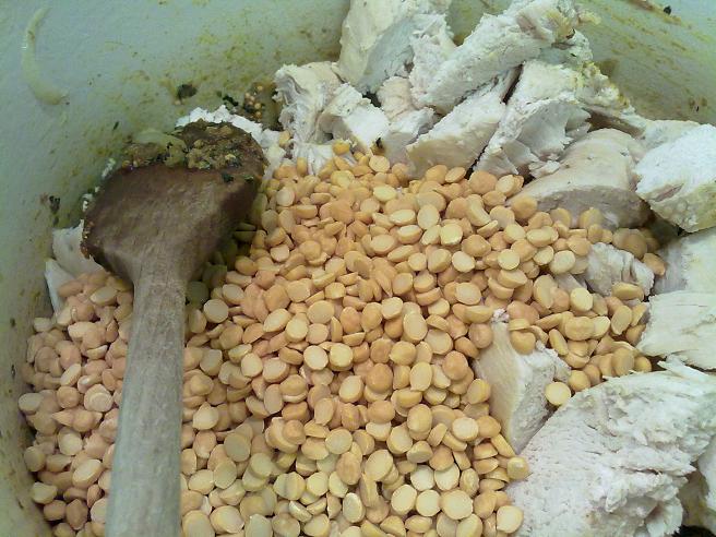 Add chicken and lentils