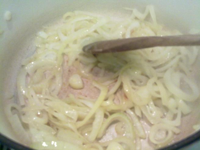 Steamy translucent onions