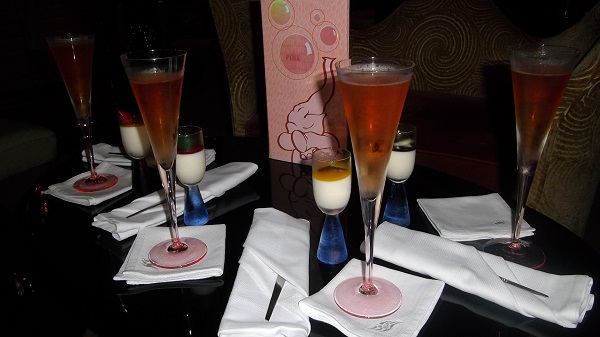 'Pink' panacotta chasers
