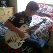 The Death Wish Child with his new guitar