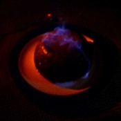 The Christmas pud on fire, shortly followed by....