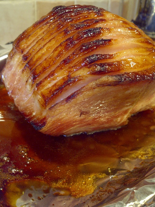 Spiced and glazed ham