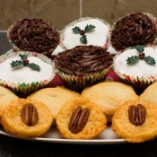 Chocolate cupcakes, Christmas fairy cakes and cheese biscuits from @Tarb2010