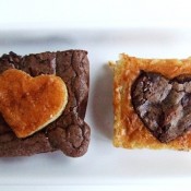 Lucy the Teen Baker's blondie and brownie hearts http://teenbaker.blogspot.com/2012/02/blondies-and-brownies-in-one.html