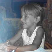 Cathy @pagan500: 'This photo was taken in a tavern on the beautiful island of Kos, it is not a very good quality pic but Grotbags smile says it all.'