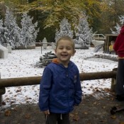 Stacey Woods: 'Here's a pic of our eldest lad, Dylan at Center Parcs in November. We went the week before their Christmas festival began, so he was thrilled with all the Christmas preparations.'