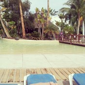 The gorgeous (if slightly ouchy) artificial beach