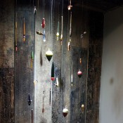 Fishing floats detail in a meeting room