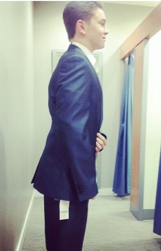 Trying on suits