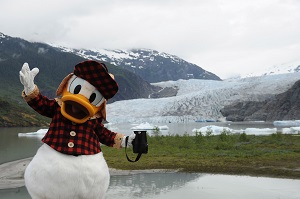 Donald Duck exploring Alaska