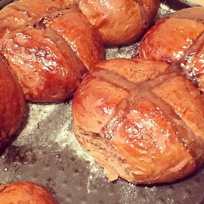 Spiced chocolate hot cross buns