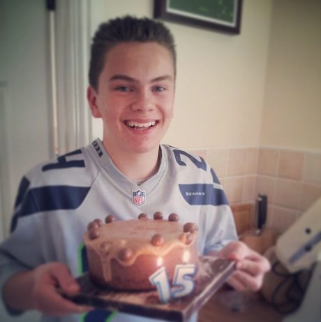 Charlie with his cake