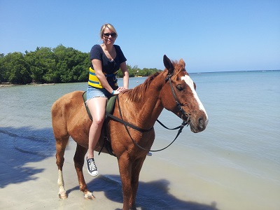 Getting ready to ride into the sea