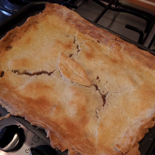 Beef, pancetta and shallot pie