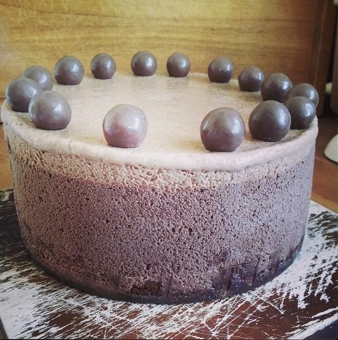 Triple layer chocolate mousse cake