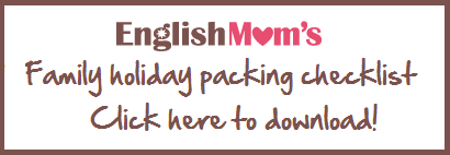 English Mum's family holiday packing checklist