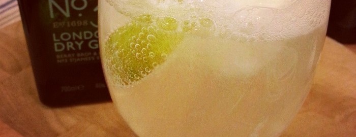 Frosty lemon gin and tonic