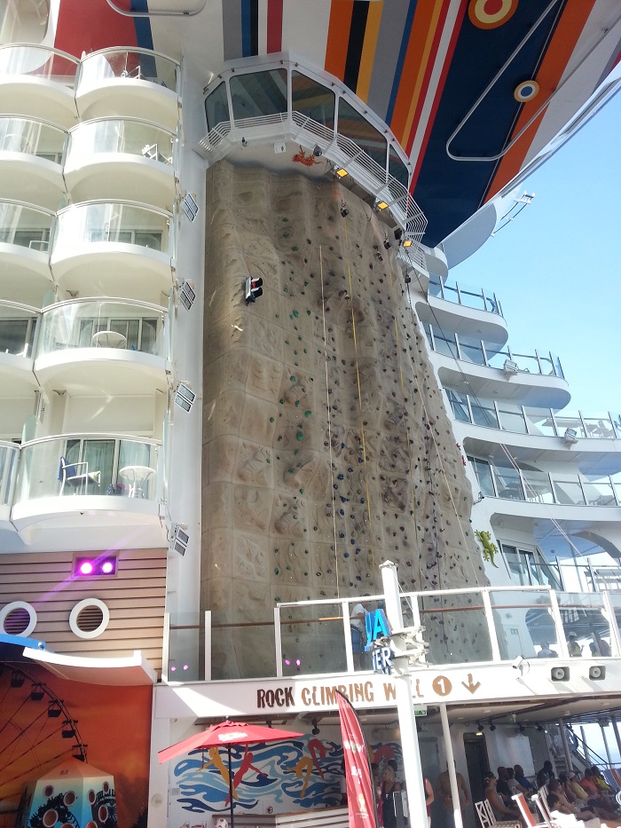 The rock climbing wall