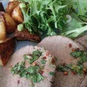 Warm roast beef salad with thai dressing