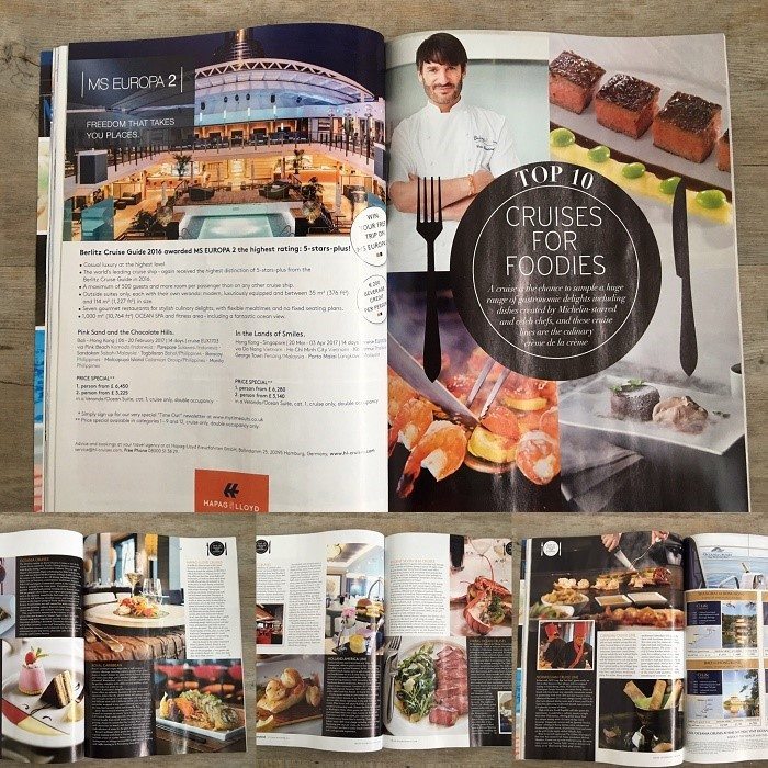 Cruise International Top 10 Cruises for Foodies