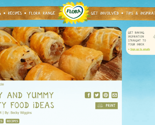 On the Flora website : easy and yummy party food ideas. 24th December 2014