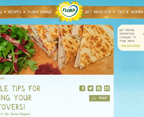 On the Flora website: simple tips for loving your leftovers. 24th December 2014