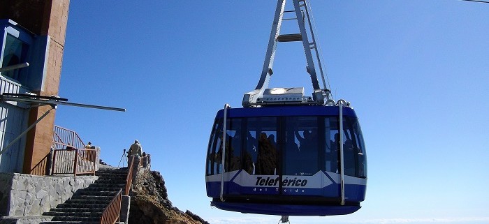 The cable car to the summit of Mt Teide