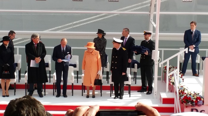 HM The Queen at the naming ceremony of Britannia