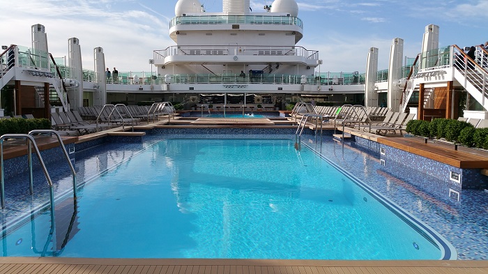 The main pool deck