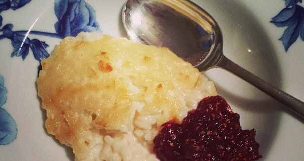 rice pudding with brown sugar crust