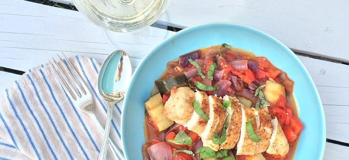 ratatouille with spiced chicken
