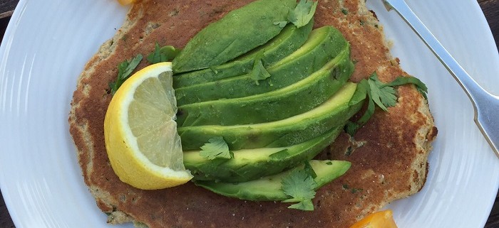 Herby flatbreads with avocado