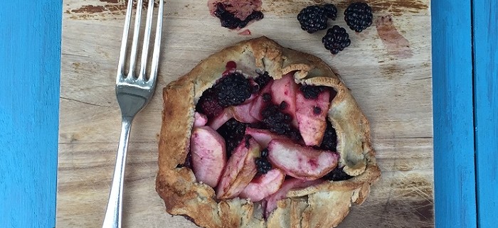 Blackberry and apple galette