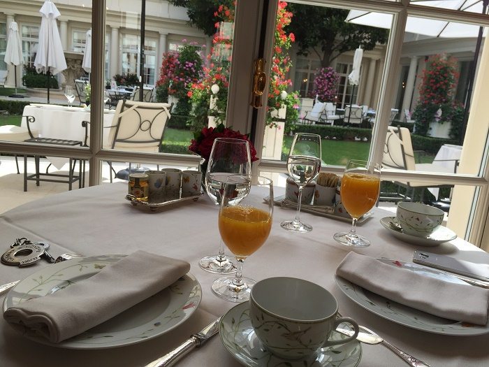Breakfast with the prettiest view at Le Bristol