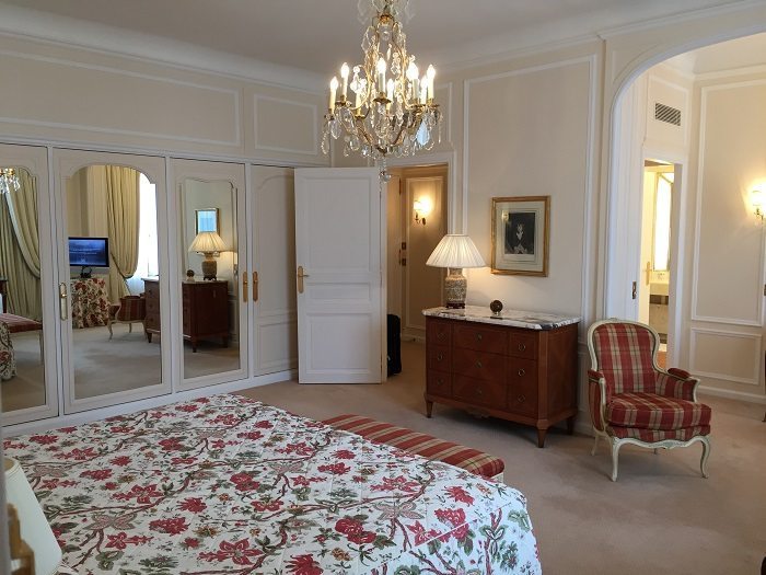 The bedroom of our suite at Le Bristol