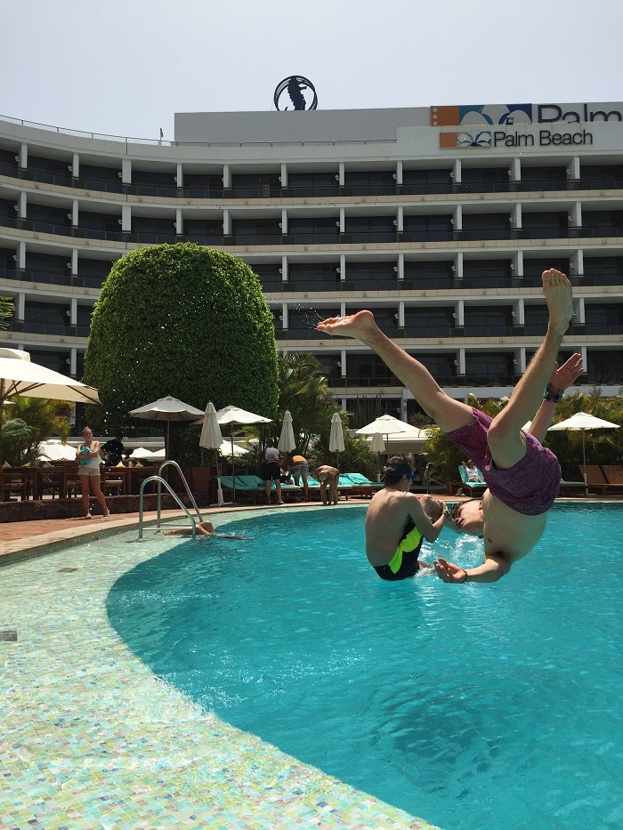 In the pool at the Seaside Palm Beach Hotel, Gran Canaria