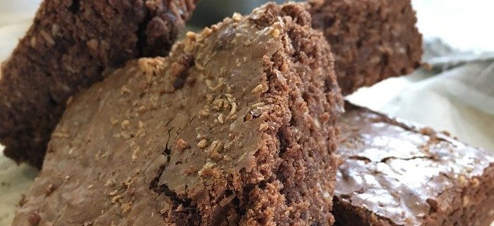 Dark chocolate and coconut brownies