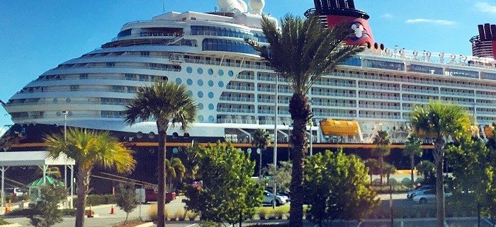 The Disney Dream docked at Port Canaveral, Florida