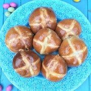Spiced cherry hot cross buns