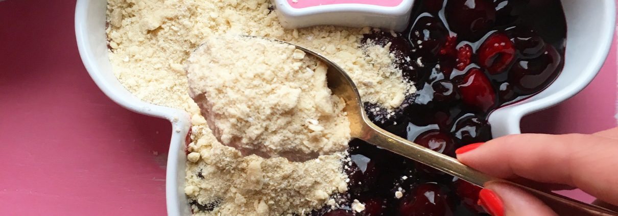 Cherry and berry crumble