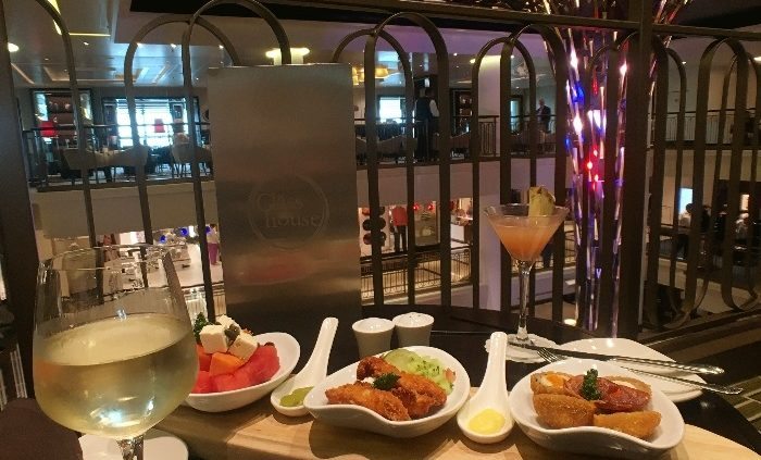 Small plates in The Glass House on board P & O Cruises Britannia