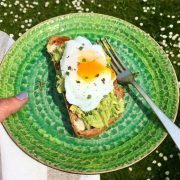 Smashed avo on homemade rye toast