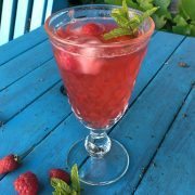 Summer rose and raspberry cocktail