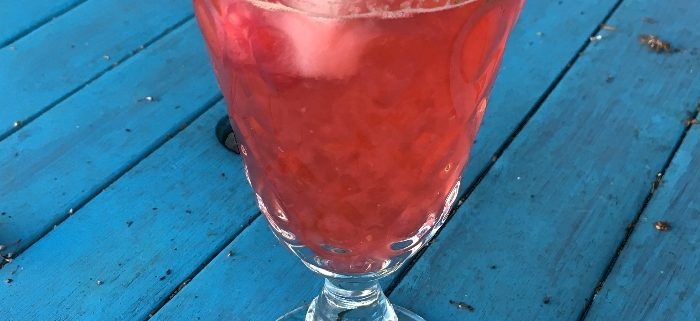 Summer rose and raspberry cocktail