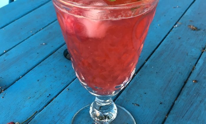 Summer rose and raspberry cocktail