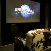 Love the cow hide chairs in the screening room at The Soho Hotel