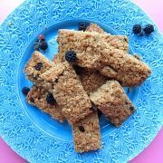 Honey and blackberry flapjacks