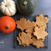 Maple leaf pumpkin spice biscuits