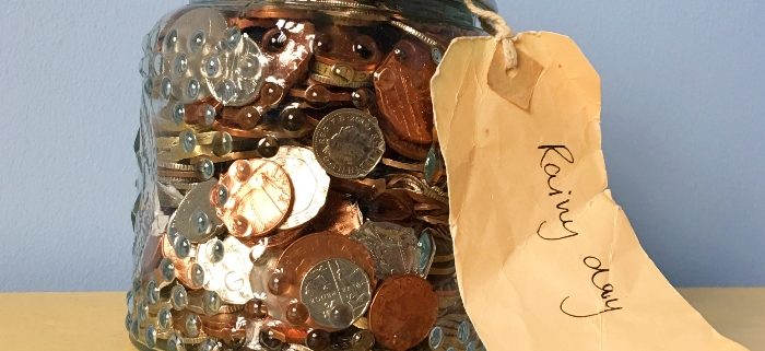 Money jar - saving for a rainy day