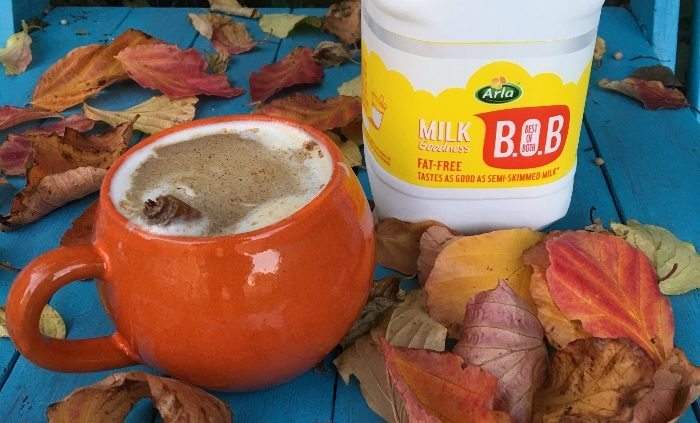 Pumpkin pie spiced skinny latte with Arla BOB